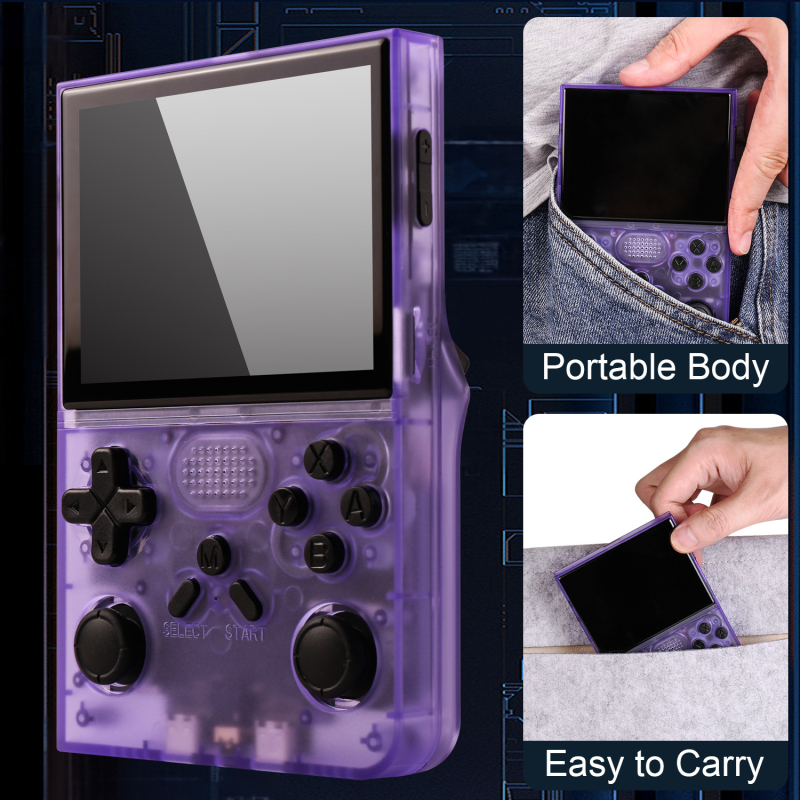 Consolă portabilă de jocuri R40S Pro, arcade nostalgic, All-in-One, Open-Source, Dual-OS, 64GB/128GB, USB, 3.5 mm