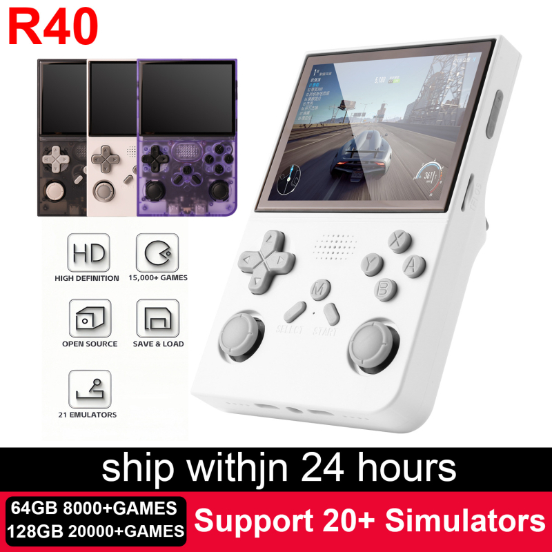 Consolă portabilă de jocuri R40S Pro, arcade nostalgic, All-in-One, Open-Source, Dual-OS, 64GB/128GB, USB, 3.5 mm