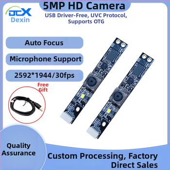 DCX USB kamera modul s automatickým ostrením, 5MP OV5693 senzor, rozlíšenie 2592×1944, 30FPS, USB 2.0, bez ovládača