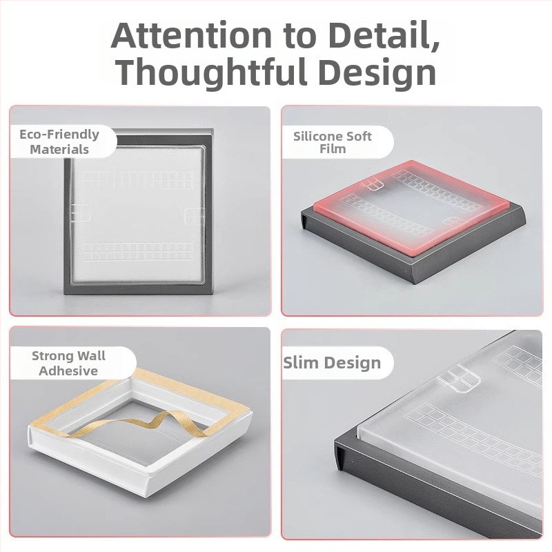 Тип 86 Прилепваща силиконова водоустойчива кутия за баня с превключвател на осветление – напълно запечатана, детска защита, марка Qiman, аксесоари за контакти