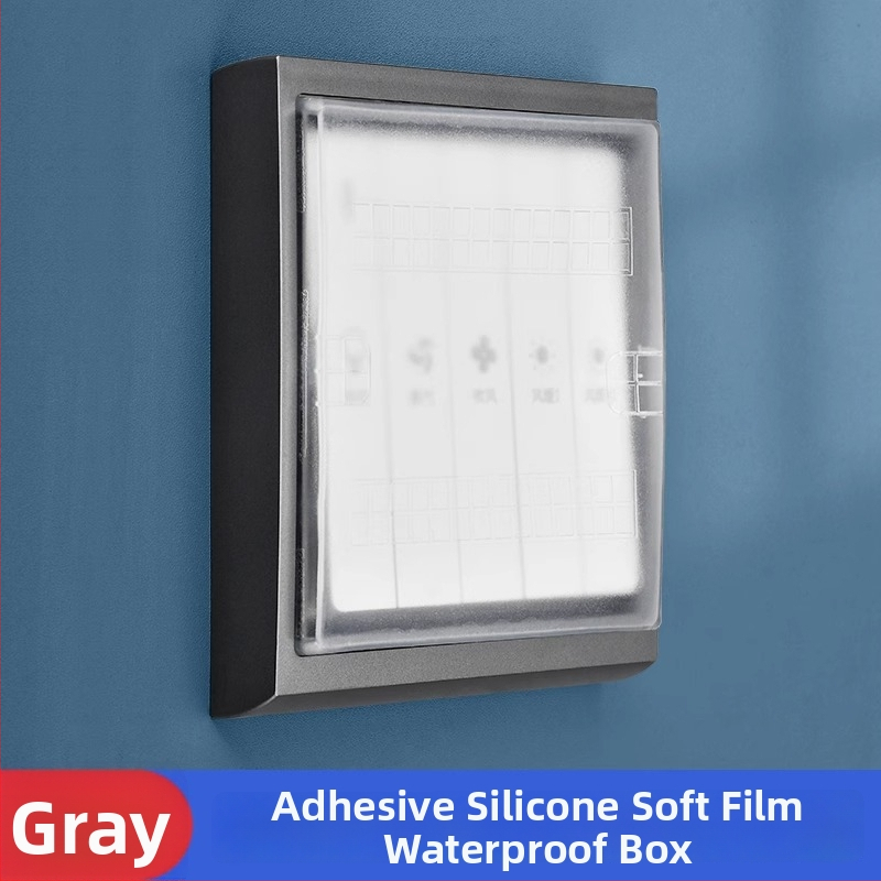 Тип 86 Прилепваща силиконова водоустойчива кутия за баня с превключвател на осветление – напълно запечатана, детска защита, марка Qiman, аксесоари за контакти