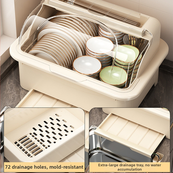 Stalak za posuđe s poklopcem — Lechuang, plastika, moderan minimalistički stil