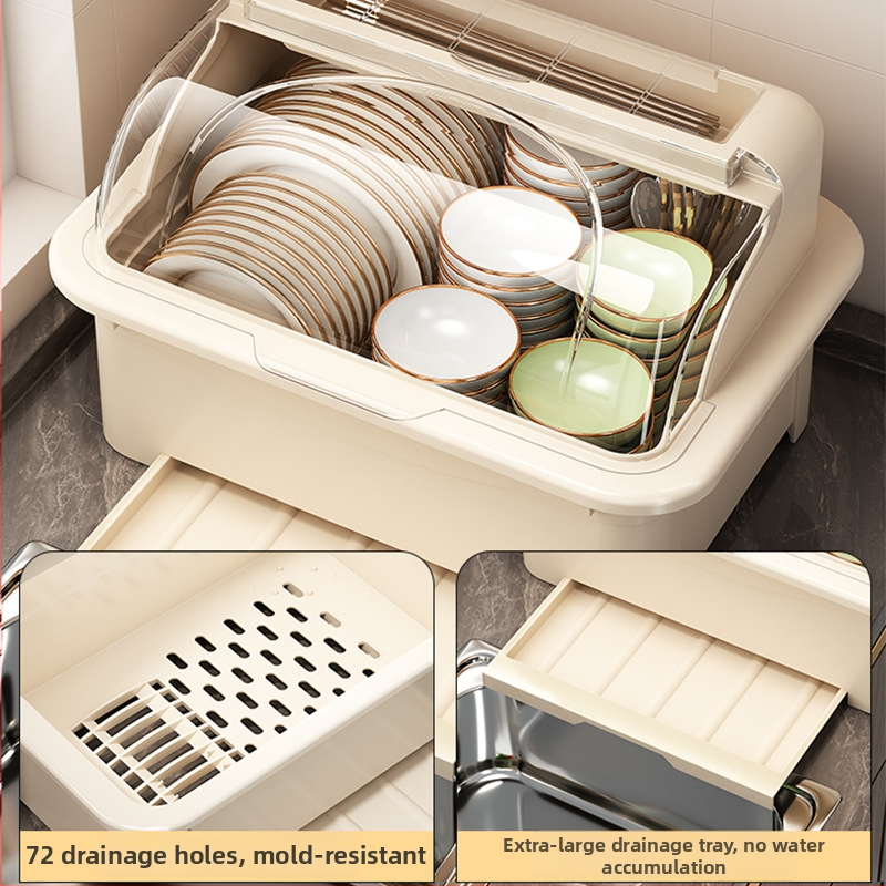 Stalak za posuđe s poklopcem — Lechuang, plastika, moderan minimalistički stil