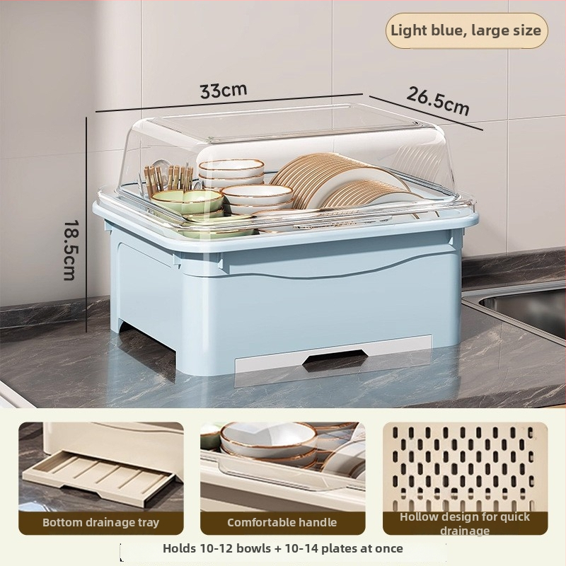 Stalak za posuđe s poklopcem — Lechuang, plastika, moderan minimalistički stil