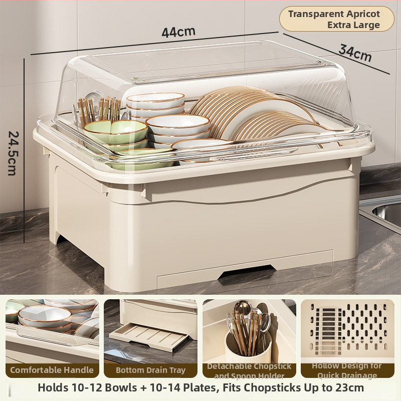 Stalak za posuđe s poklopcem — Lechuang, plastika, moderan minimalistički stil