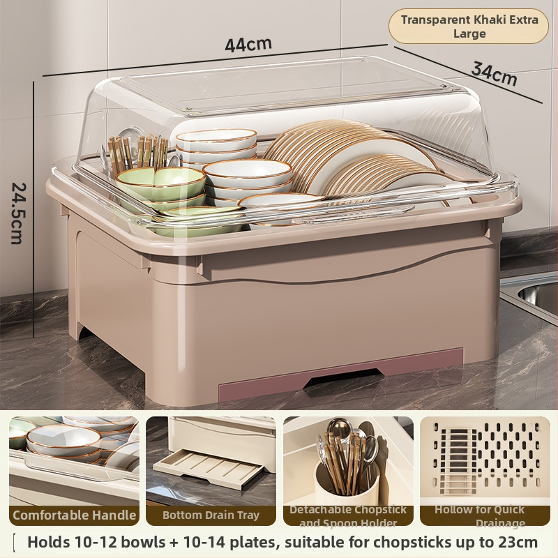 Stalak za posuđe s poklopcem — Lechuang, plastika, moderan minimalistički stil