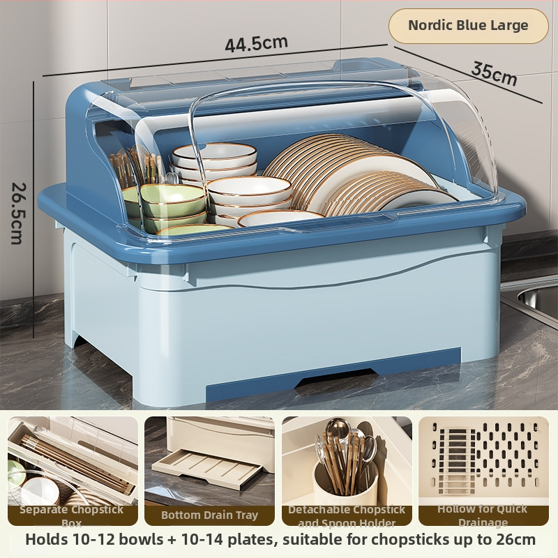 Stalak za posuđe s poklopcem — Lechuang, plastika, moderan minimalistički stil