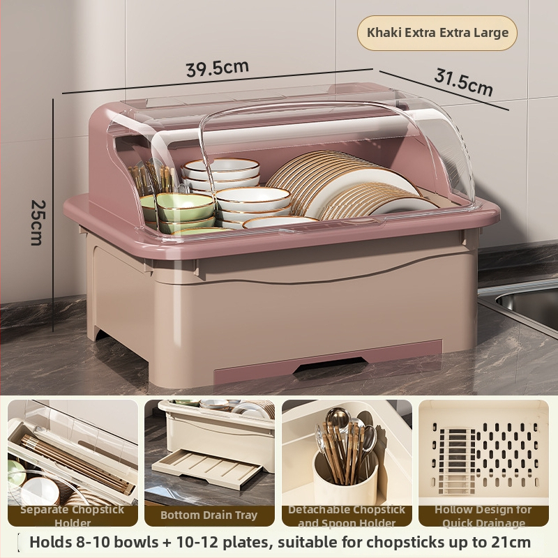 Stalak za posuđe s poklopcem — Lechuang, plastika, moderan minimalistički stil