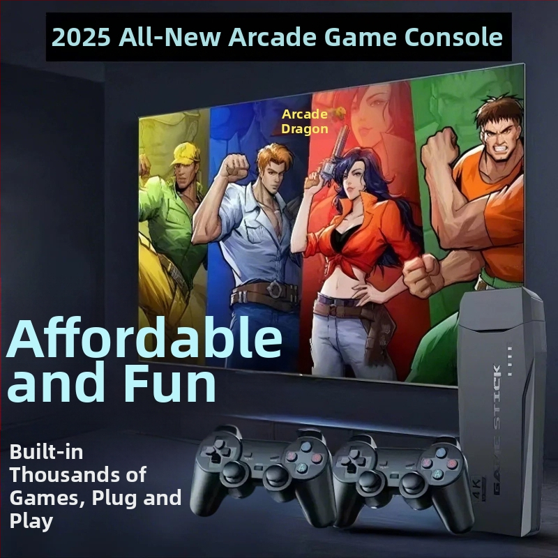 Retro arcade herná konzola pre domáce použitie s TV projektorom, bezdrôtové dvojjoysticky, HD nostalgický štýl