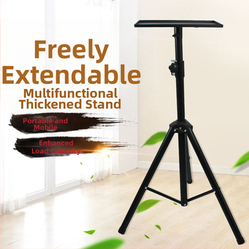 Padlóra álló projektor-trípó tálcával, ágy melletti állítható magasság, masszív projektor tartó otthoni használatra
