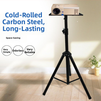 Padlóra álló projektor-trípó tálcával, ágy melletti állítható magasság, masszív projektor tartó otthoni használatra