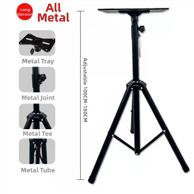 Padlóra álló projektor-trípó tálcával, ágy melletti állítható magasság, masszív projektor tartó otthoni használatra