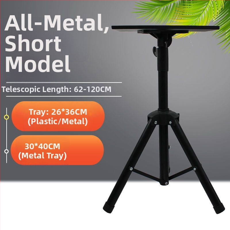 Padlóra álló projektor-trípó tálcával, ágy melletti állítható magasság, masszív projektor tartó otthoni használatra