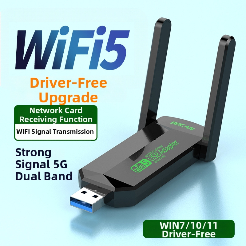  adaptor USB wireless dual-band, până la 1300 Mbps, 2,4/5 GHz, fără driver, pentru notebook și desktop
