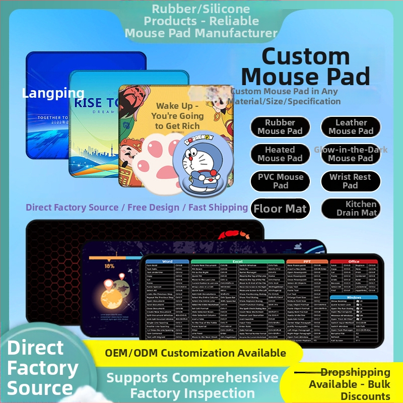 Vlastná reklamná podložka pod myš s logom, jednostranná, protišmyková, tlač tepelného transferu, OEM kompatibilný