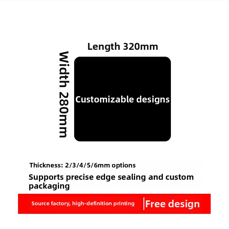 Vlastná reklamná podložka pod myš s logom, jednostranná, protišmyková, tlač tepelného transferu, OEM kompatibilný