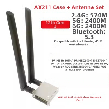 Card Wi‑Fi pentru desktop, 1200 Mbps, interfață M.2, 2.4/5 GHz, 802.11ax