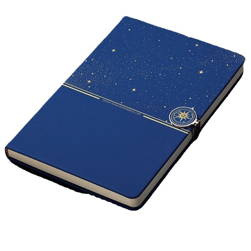 Hancheng bilježnica Starry Sky s kožnim izgledom, žičano spajanje, Dowling papir, 80 g/m2, 200–300 stranica, poslovni uredski stil
