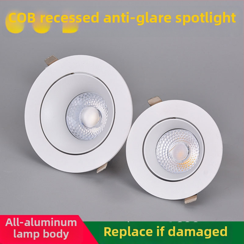 Stropný COB LED reflektor z liateho hliníka, zabudovaný, moderný minimalistický štýl, CRI 80–89, napätie ≤36V