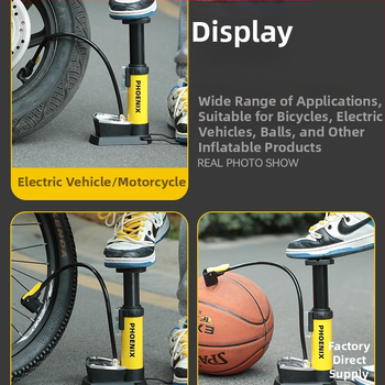 Pedálová ručná pumpa na vzduch pre bicykel, prenosná, vysokotlaková, pre domáce použitie