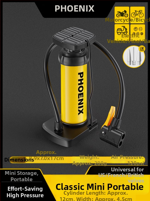 Pedálová ručná pumpa na vzduch pre bicykel, prenosná, vysokotlaková, pre domáce použitie
