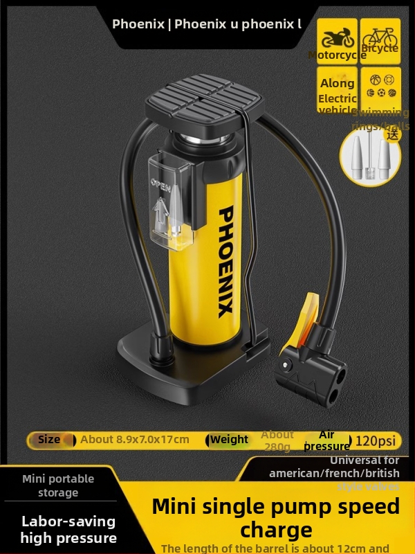 Pedálová ručná pumpa na vzduch pre bicykel, prenosná, vysokotlaková, pre domáce použitie