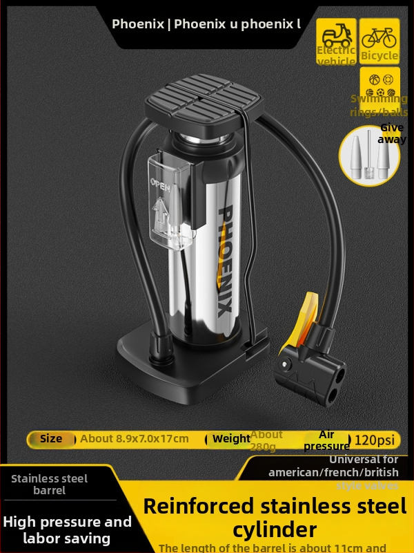 Pedálová ručná pumpa na vzduch pre bicykel, prenosná, vysokotlaková, pre domáce použitie