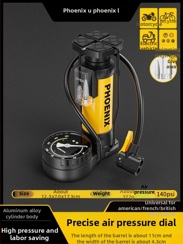 Pedálová ručná pumpa na vzduch pre bicykel, prenosná, vysokotlaková, pre domáce použitie