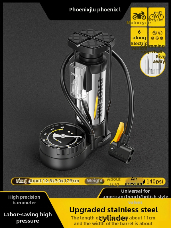 Pedálová ručná pumpa na vzduch pre bicykel, prenosná, vysokotlaková, pre domáce použitie