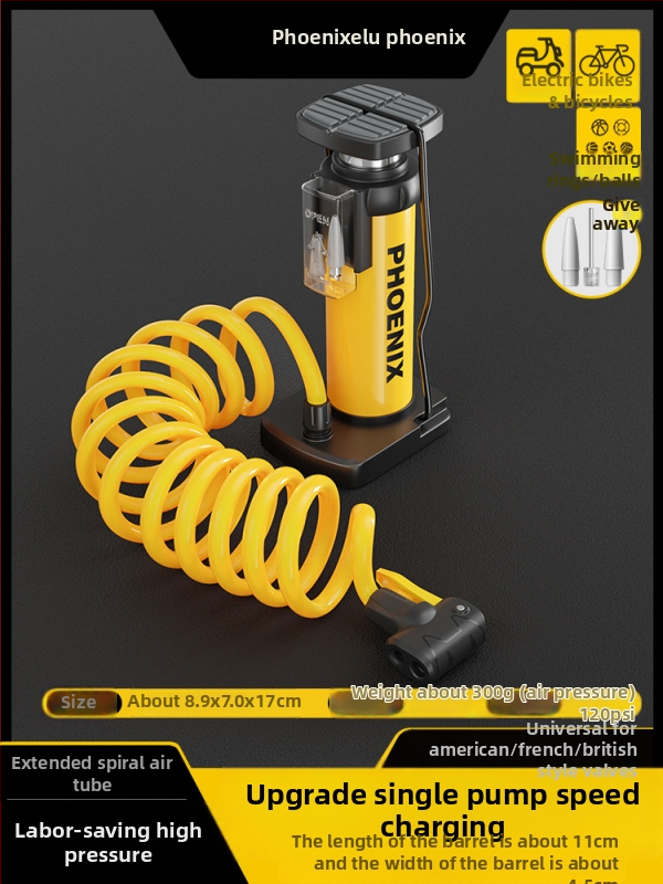 Pedálová ručná pumpa na vzduch pre bicykel, prenosná, vysokotlaková, pre domáce použitie
