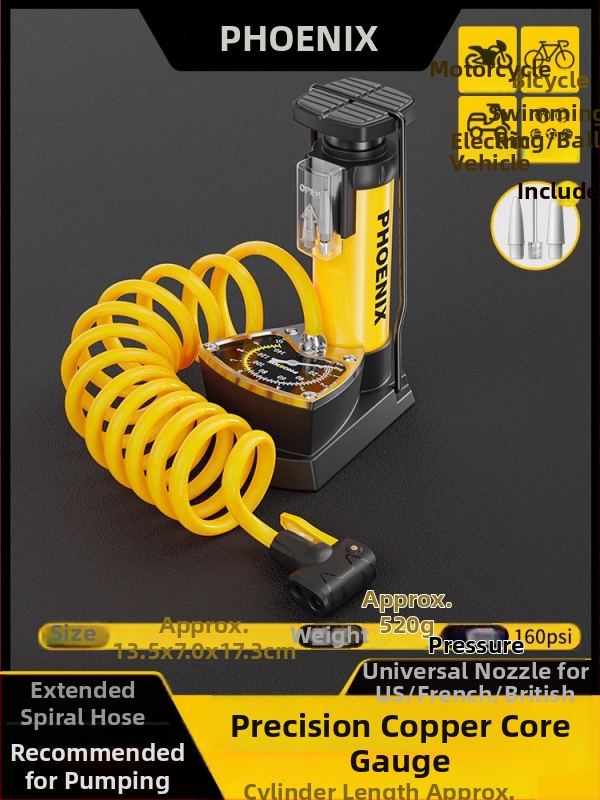 Pedálová ručná pumpa na vzduch pre bicykel, prenosná, vysokotlaková, pre domáce použitie