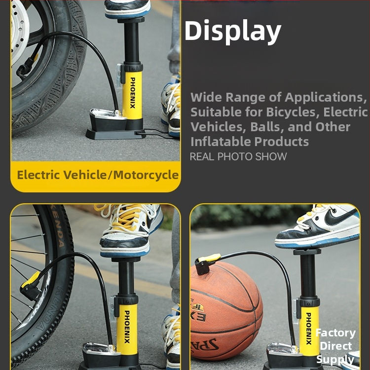 Pedálová ručná pumpa na vzduch pre bicykel, prenosná, vysokotlaková, pre domáce použitie