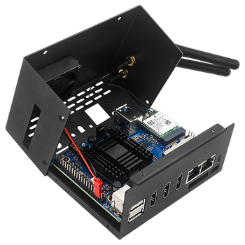 Orange Pi 5 Plus μεταλλικό περίβλημα με ανεμιστήρα και αλουμινένιο ψύκτης, μονάδα Bluetooth και κεραία