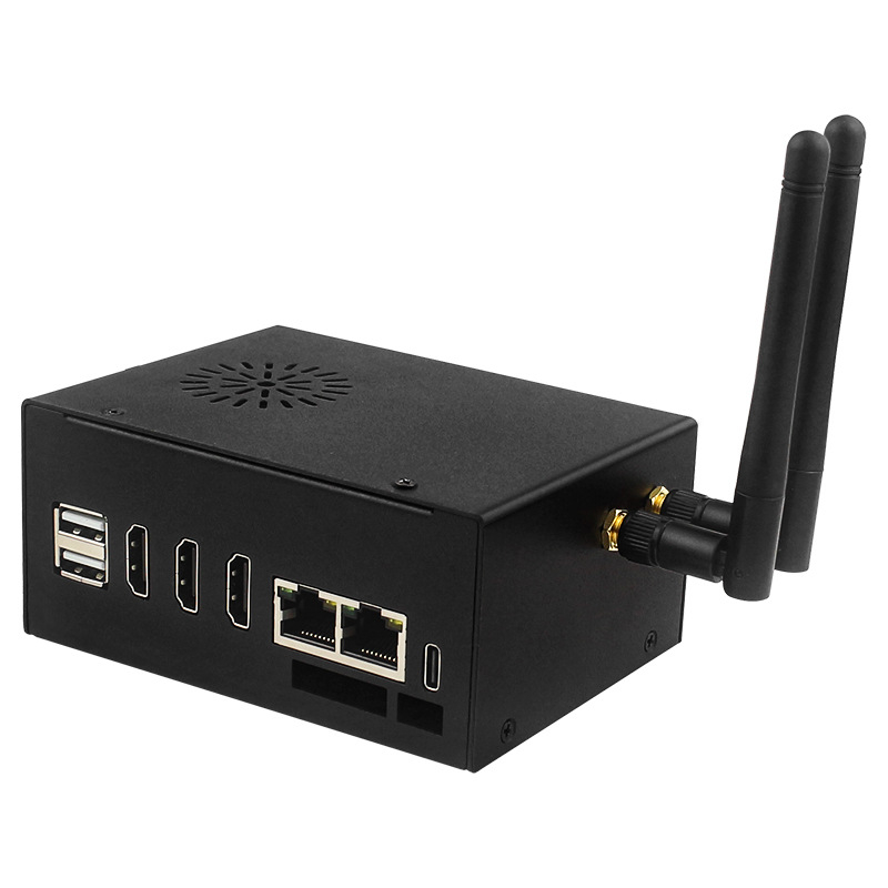 Orange Pi 5 Plus μεταλλικό περίβλημα με ανεμιστήρα και αλουμινένιο ψύκτης, μονάδα Bluetooth και κεραία