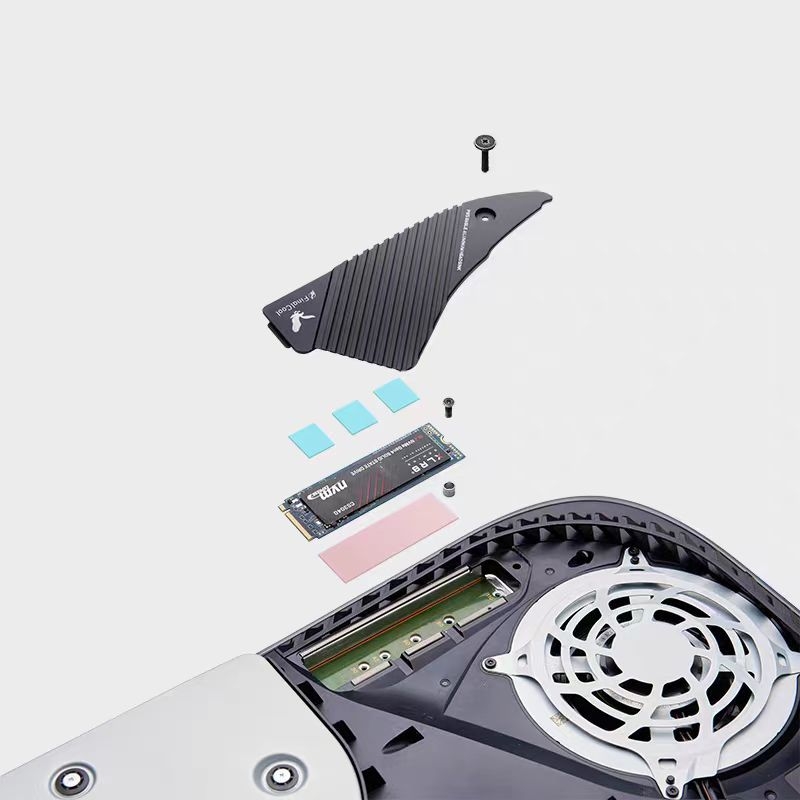 PS5 M.2 aluminijski hladnjak s 1 toplinskom cijevi — tiho hlađenje SSD-a