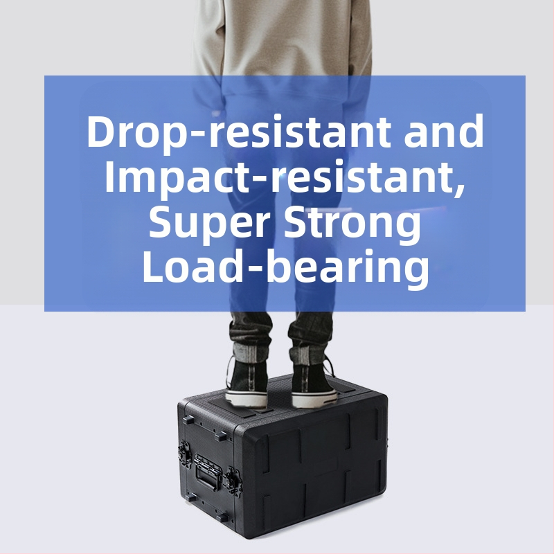 PE пластмасов преносим авиационен кейс с ABS корпус за AV оборудване – 4U микрофонен приемник, 6U шаси