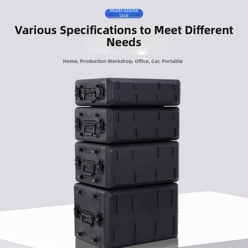 PE пластмасов преносим авиационен кейс с ABS корпус за AV оборудване – 4U микрофонен приемник, 6U шаси