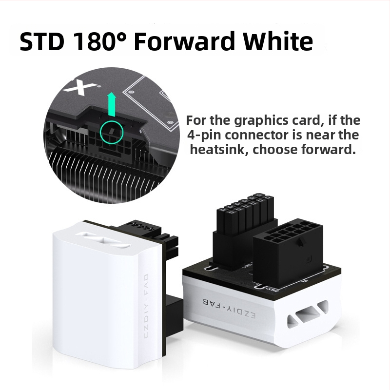 12-pinzová riadiaca hlava napájacieho konektora RTX4090 grafickej karty, 16-pin 12+4P, 180° ohyb, ABS materiál