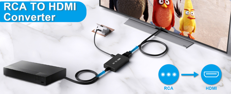 YouHong AV na HDMI pretvarač s kabelom, model Long shell AV to HDTV, 1080P