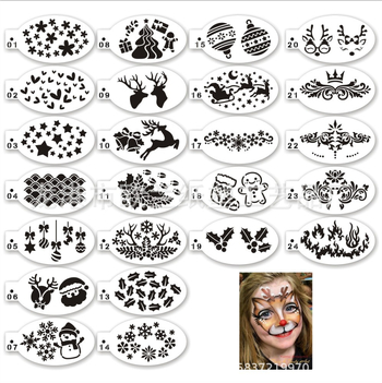 24-dijelni PET šabloni za crtanje lica za dječje Halloween zabave