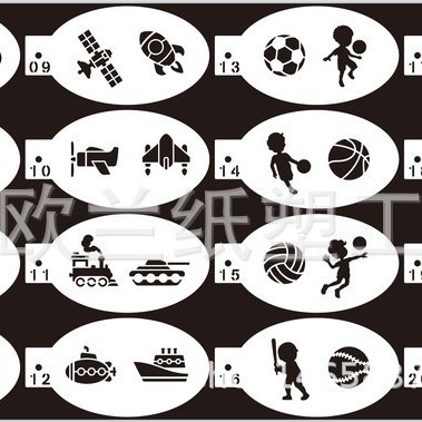 24-dijelni PET šabloni za crtanje lica za dječje Halloween zabave