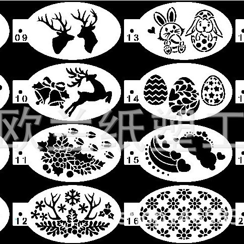 24-dijelni PET šabloni za crtanje lica za dječje Halloween zabave