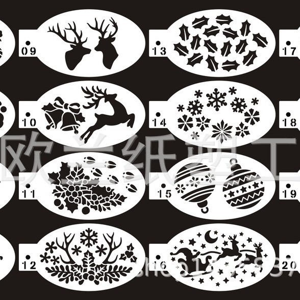 24-dijelni PET šabloni za crtanje lica za dječje Halloween zabave