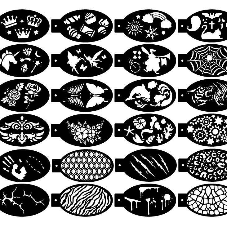 24-dijelni PET šabloni za crtanje lica za dječje Halloween zabave