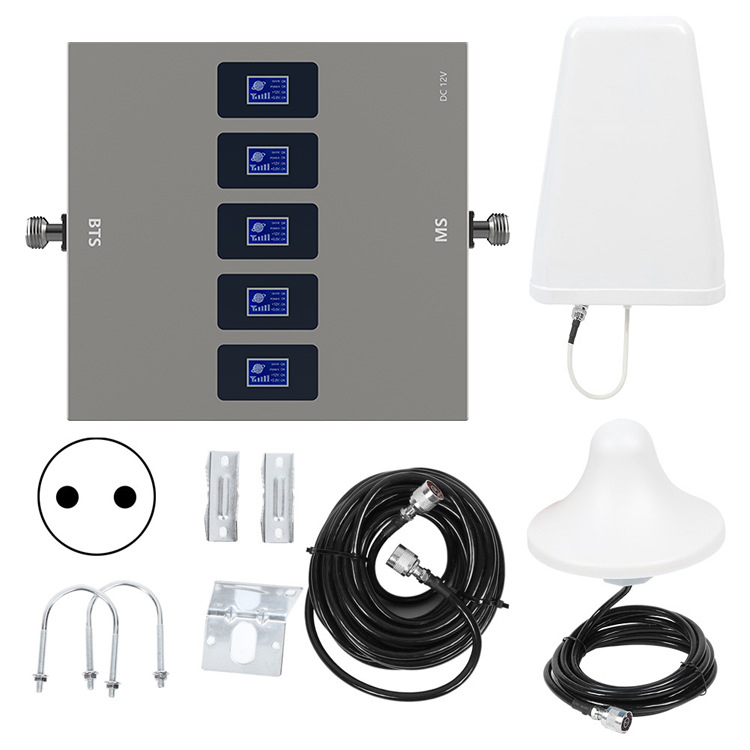 Amplificator de semnal pentru telefonul mobil, cu cinci benzi, pentru interior, acoperire 100–1000 m², suportă 2G/3G/4G/5G, model Sty-gsm/dcs 900-1800