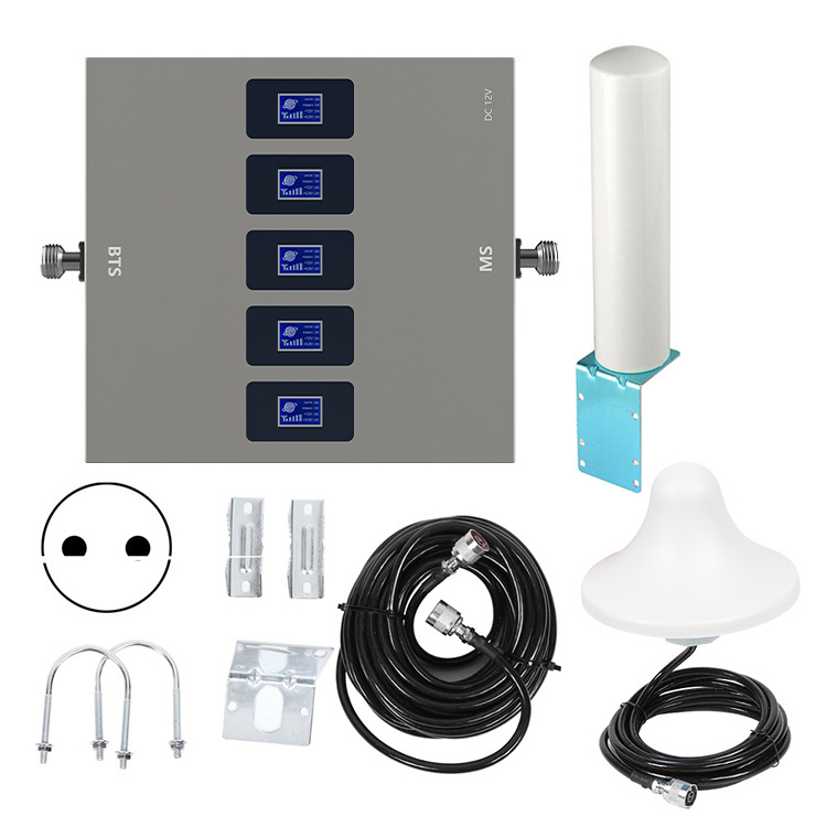 Amplificator de semnal pentru telefonul mobil, cu cinci benzi, pentru interior, acoperire 100–1000 m², suportă 2G/3G/4G/5G, model Sty-gsm/dcs 900-1800