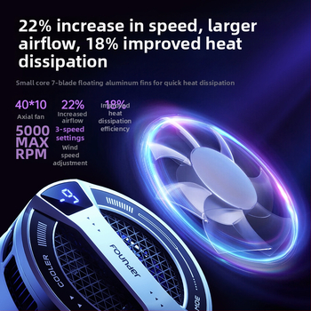 Răcitor ultra-subțire pentru telefon destinat jocurilor, atașare magnetică, răcire rapidă, interfață USB-C, corp din plastic, modele S2pro/S2/S3