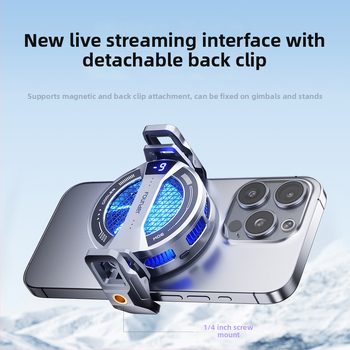 Răcitor ultra-subțire pentru telefon destinat jocurilor, atașare magnetică, răcire rapidă, interfață USB-C, corp din plastic, modele S2pro/S2/S3