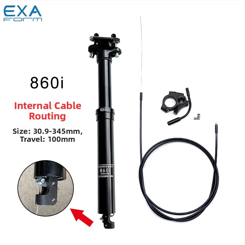 Exaform 860i Ποδηλατικό Σέλα με αποσβεστική ανάρτηση, εσωτερική διαδρομή καλωδίων, κράμα αλουμινίου, για ποδήλατο βουνού