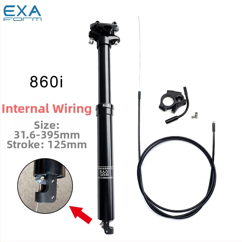 Exaform 860i Ποδηλατικό Σέλα με αποσβεστική ανάρτηση, εσωτερική διαδρομή καλωδίων, κράμα αλουμινίου, για ποδήλατο βουνού